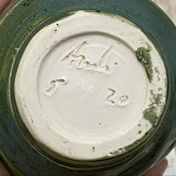 Signed Pottery Glazed Japanese Tea Cup - Picture 7 of 11